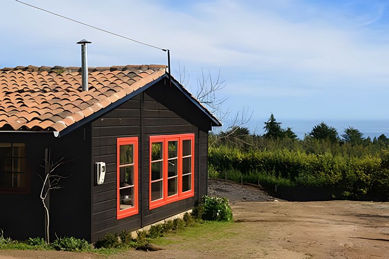 Cabaña en el campo en la costa de Pelluhue