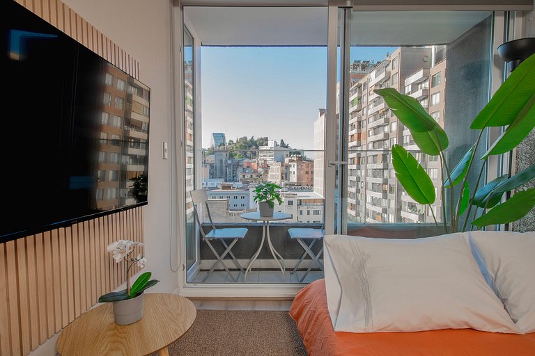Moderno y acogedor con vista al Cerro Santa Lucía