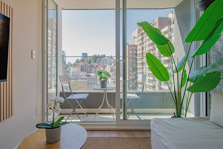 Moderno y acogedor con vista al Cerro Santa Lucía