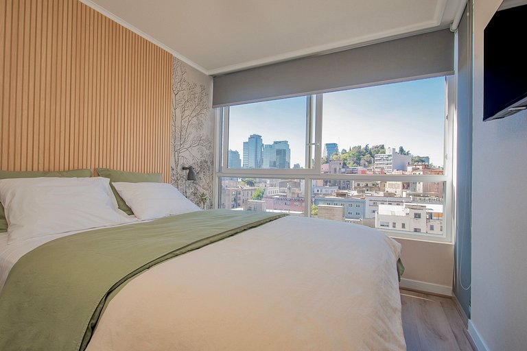 Moderno y acogedor con vista al Cerro Santa Lucía